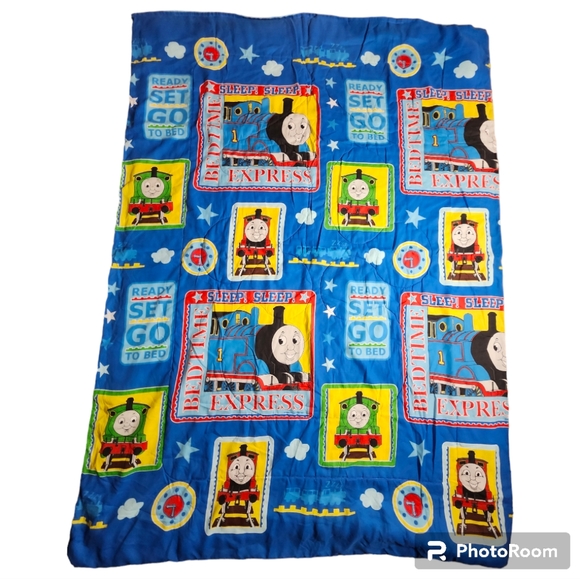 Vintage 2003 Thomas & Friends "Ready Set Go To Bed" Comforter Blanket Train - Picture 2 of 10